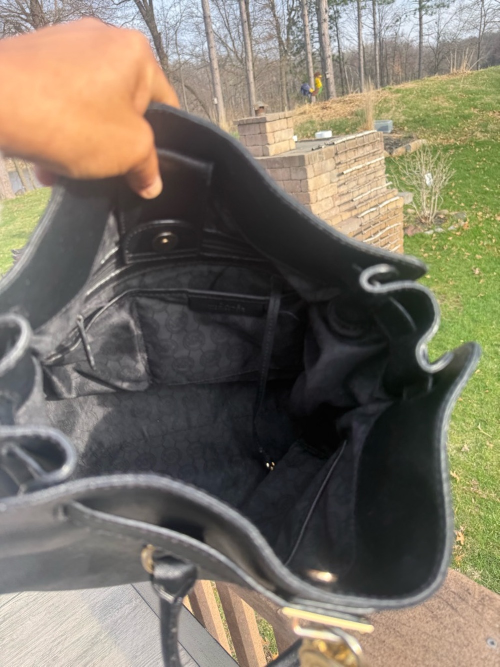 Michael Kors Hamilton Saffiano Leather Black Tote with Gold Hardware - Picture 10 of 11